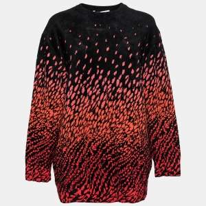 Givenchy Red and Black Knit Crewneck Pullover Sweater M