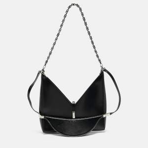 Givenchy Black Glossy Leather Cut Out Chain Bag