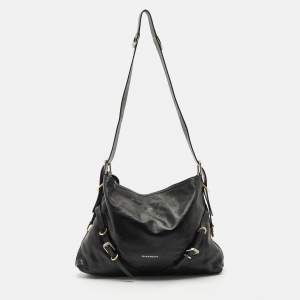 Givenchy Black Leather Medium Voyou Shoulder Bag