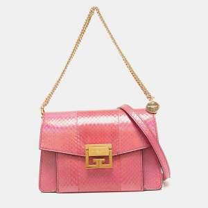 Givenchy Iridescent Pink Snakeskin GV3 Shoulder Bag