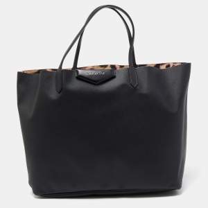 Givenchy Black Coated Canvas Large Antigona Shopper Tote
