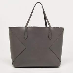 Pre Owned Givenchy Grey/White Leather Wing Shopping Tote