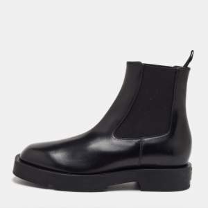 Pre Owned Givenchy Size 38 Black Leather Ankle Length Chelsea Boots