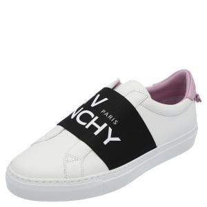 Pre Owned Givenchy White/Black/Purple Urban Street Logo Sneakers Size EU 36
