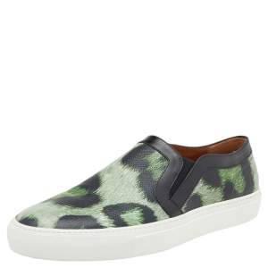 Givenchy Two Tone Jaguar Print Leather Skate Slip-On Sneakers Size 40