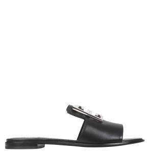 Givenchy Black Leather 4G Sandals Size IT 40