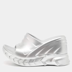 Givenchy Silver Rubber Marshmallow Sandals Size 36