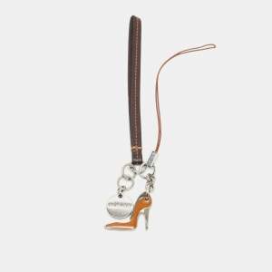 Pre Owned Givenchy Brown Leather Cell Phone Charm
