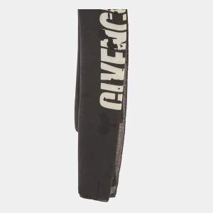 Givenchy Black Logo Print Wool Blend Scarf