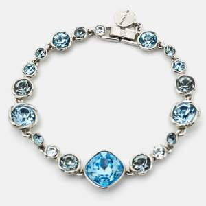 Pre Owned Givenchy Crystals Silver Tone Bracelet