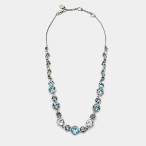 Pre Owned Givenchy Crystals Silver Tone Necklace