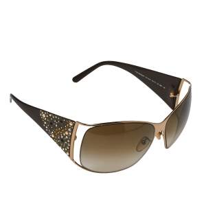 Givenchy Brown Floral Crystal Embellished/Brown Gradient SGV 364S Limited Edition Oversized Sunglasses