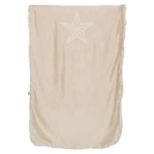 Givenchy Ivory Cotton Silk Star Logo Jacquard Scarf