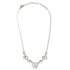 Givenchy Crystal Silver Tone Collar Necklace 