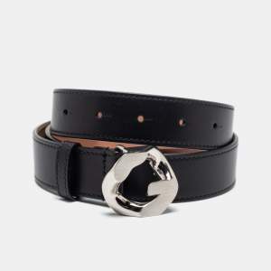 Givenchy Black Leather G Buckle Belt Size 80CM