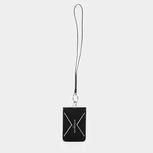 Givenchy Black/White Fabric and Leather Logo Phone Case Strap