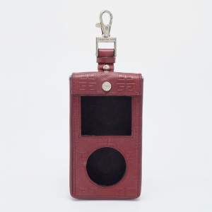 Givenchy Burgundy Monogram Embossed Leather iPod Case