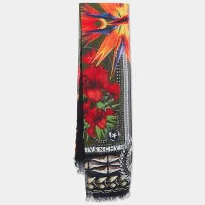 Givenchy Multicolor Paradise Flowers Print Modal and Cashmere Scarf