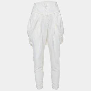 Givenchy Off-White Crepe High Waist Tapered Leg Pants M