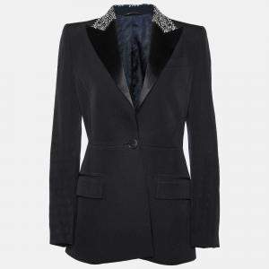 Givenchy Black Wool Embellished Single Breasted Blazer S