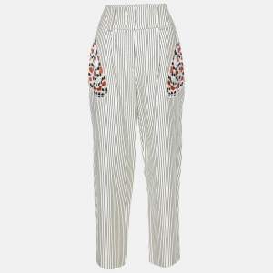 Givenchy Cream Printed Cotton & Wool Trousers M