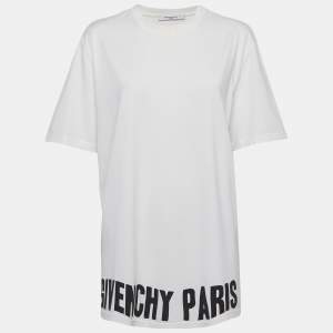 Givenchy White Cotton Logo Printed Crew Neck T-Shirt M