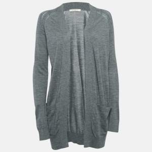Givenchy Grey Wool Open Front Long Cardigan XS