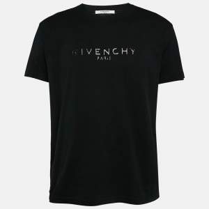 Givenchy Black Logo Print Cotton Crew Neck T-Shirt S