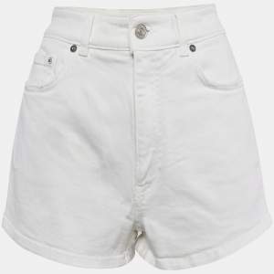 Givenchy White Denim Distress Pocket Detail Shorts L