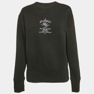 Givenchy Black Logo Embroidery Cotton Crew Neck Sweatshirt S