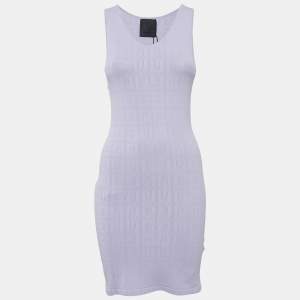 Givenchy Lavender Monogram Stretch Knit Bodycon Dress M
