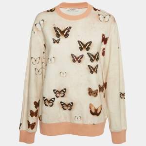 Givenchy Beige Butterfly Print Cotton Sweatshirt M