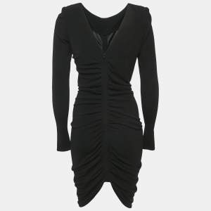 Givenchy Black Jersey Ruched Short Dress S