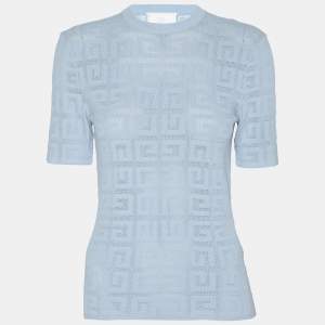 Givenchy Blue Stretch Knit Blend Tops XS