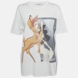 Givenchy White Bambi Print Cotton Oversized T-Shirt XS