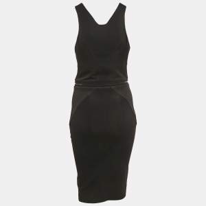 Givenchy Black Knit Sleeveless Zip Detail Bodycon Dress M