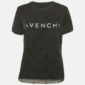 Givenchy Black Monogram Mesh and Jersey Layered T-Shirt XL