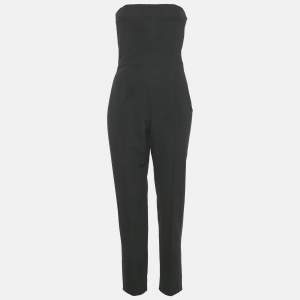 Pre Owned Givenchy Black Crepe Band Detail Strapless Jumpsuit M 