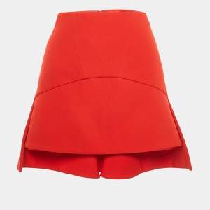 Pre Owned Givenchy Red Wool Mini Skirt M