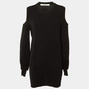 Pre Owned Givenchy Black Crepe Cold Shoulder Tunic L