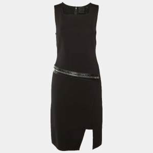 Pre Owned Givenchy Black Knit Zip Detail Mini Dress M
