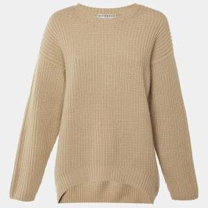 Pre Owned Givenchy Beige Cashmere Crew Neck Sweater S