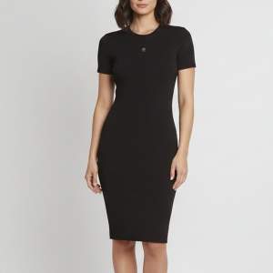 Pre Owned Givenchy Black 4G Logo Plaque Rib Knit Bodycon Dress XS