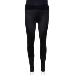 Givenchy Black Stretch Knit Patched Leggings M