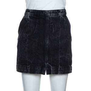 Givenchy Black Acid Washed Denim Mini Skirt M