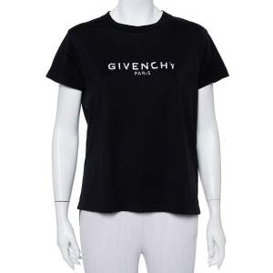 Givenchy Black Cotton Blurred Logo Printed Crewneck T-Shirt XL