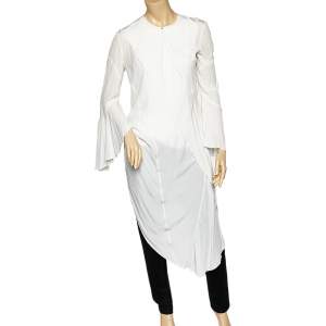 Givenchy White Silk Draped Asymmetric Tunic M