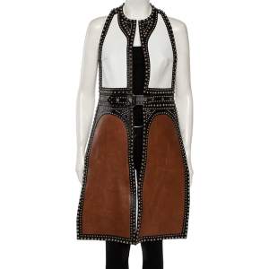 Givenchy Colorblock Paneled Studded Leather Backless Vest M