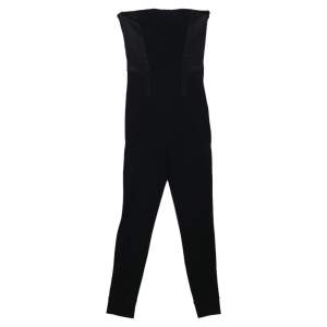 Givenchy Black Knit and Jersey Strapless Jumpsuit XS