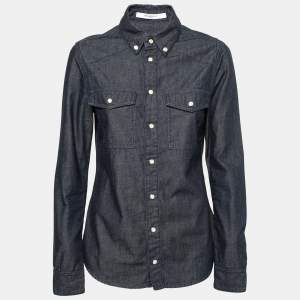 Givenchy Blue Denim Button Front Long Sleeve Shirt M
